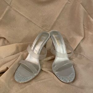 Lulu's Sparkling Silver Rhinestone Heels